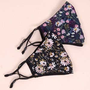 New Floral Face Masks Set of 2